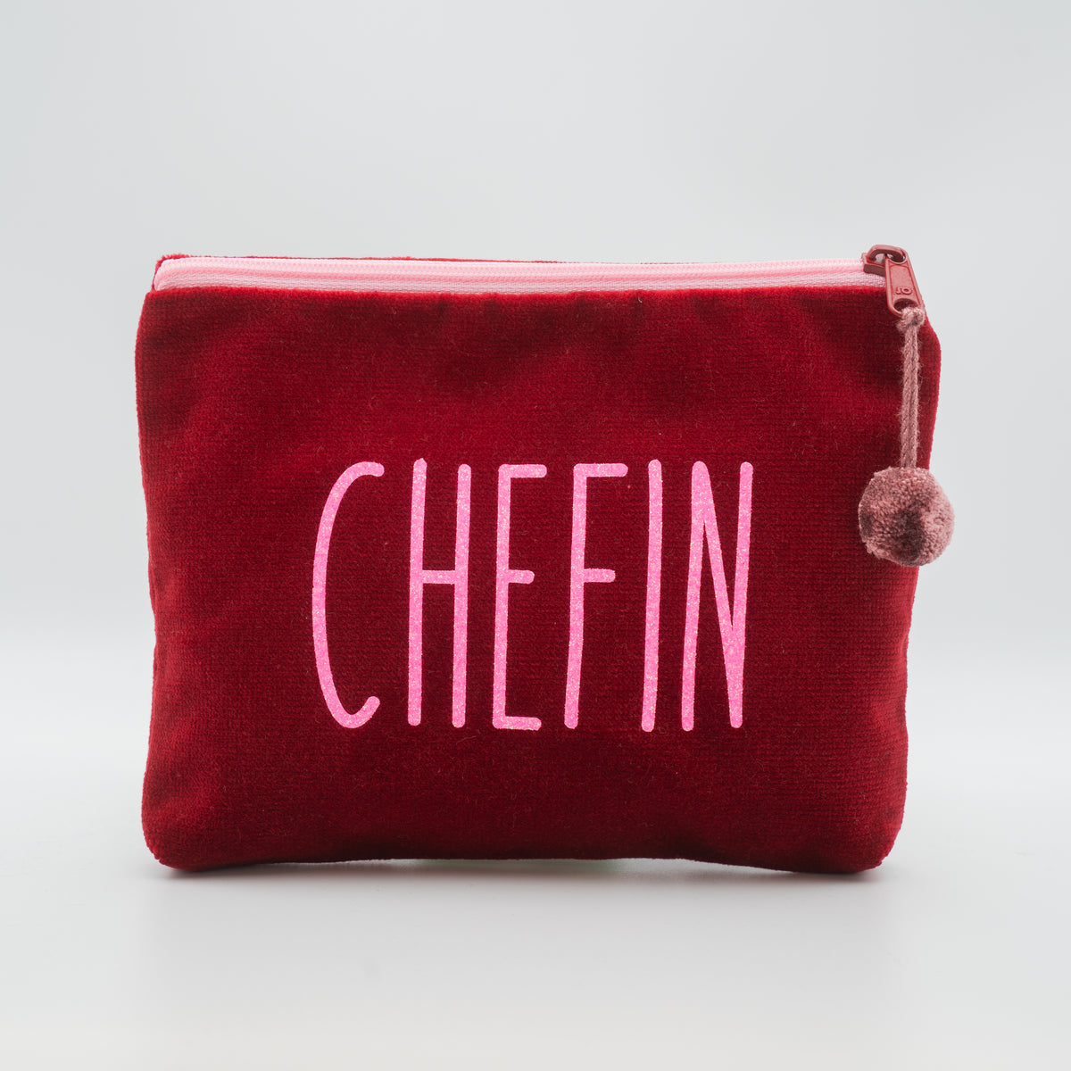 Samt-Kosmetiktasche medium "Chefin"