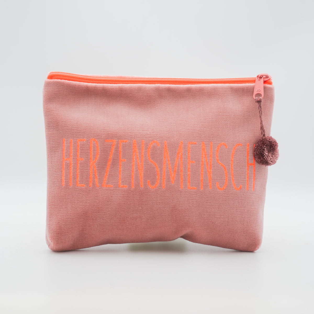 Samt-Kosmetiktasche medium "Herzensmensch"
