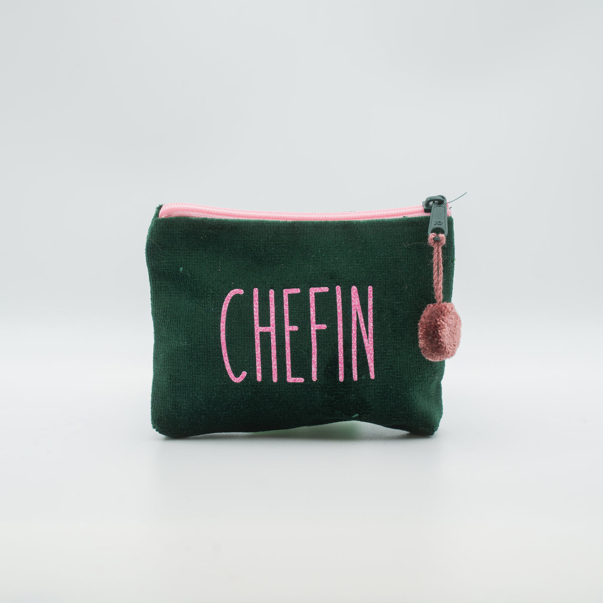 Samt-Kosmetiktasche mini "Chefin"
