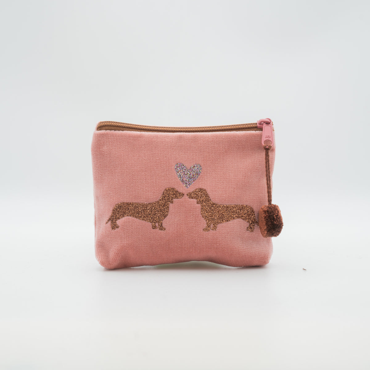 Samt-Kosmetiktasche mini "Dackelpaar"