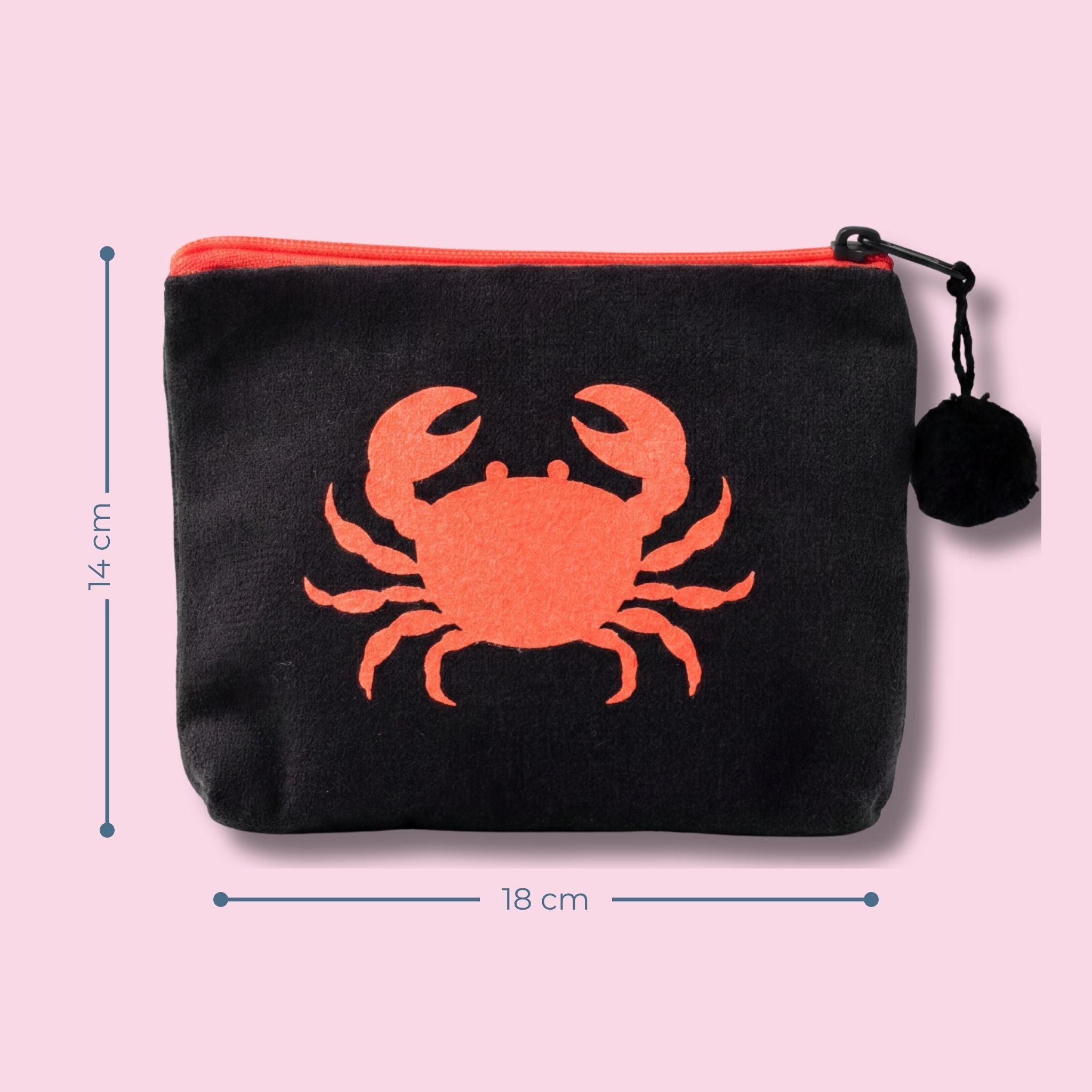 Kosmetiktasche medium Krabbe
