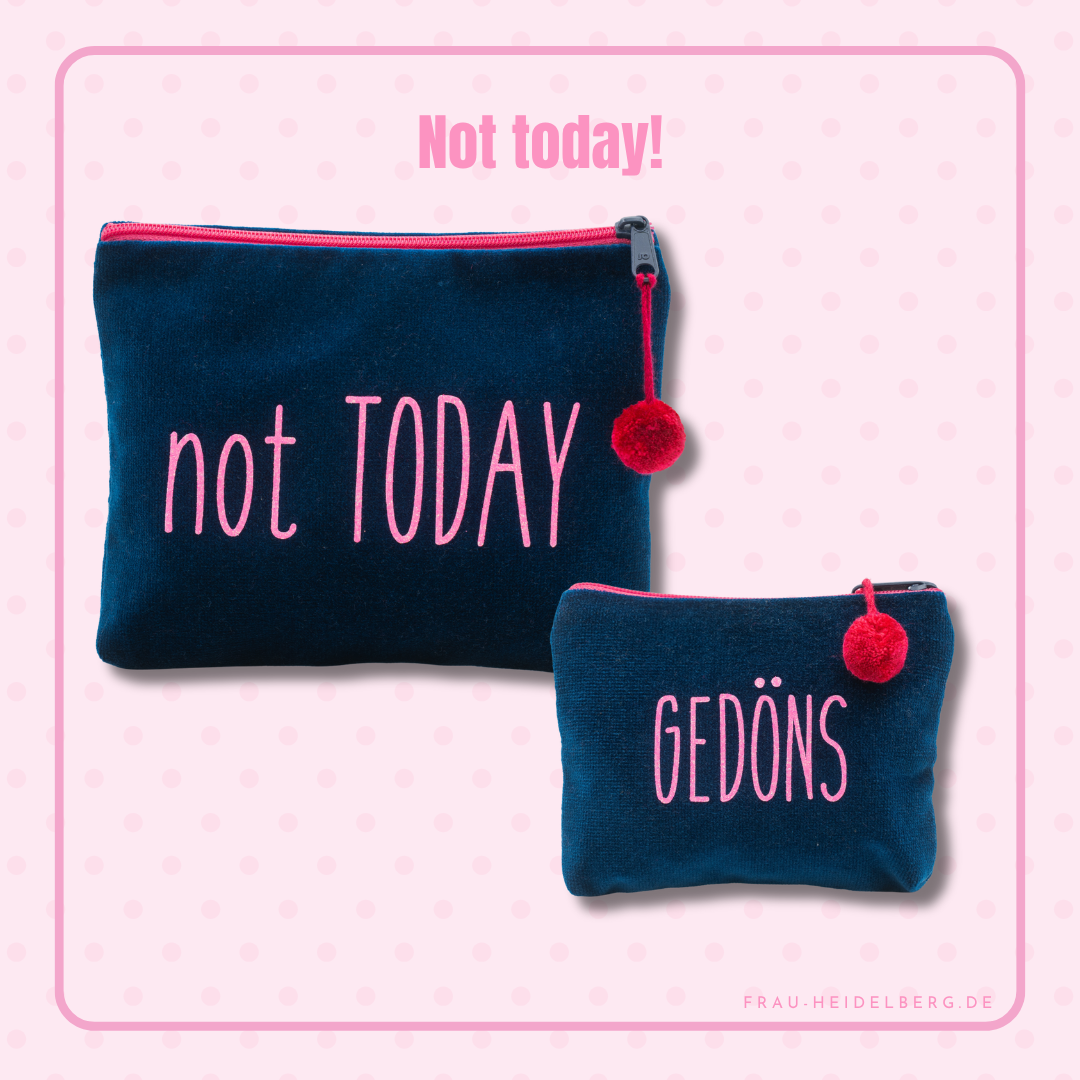 Samt-Kosmetiktaschen Bundle "not today"