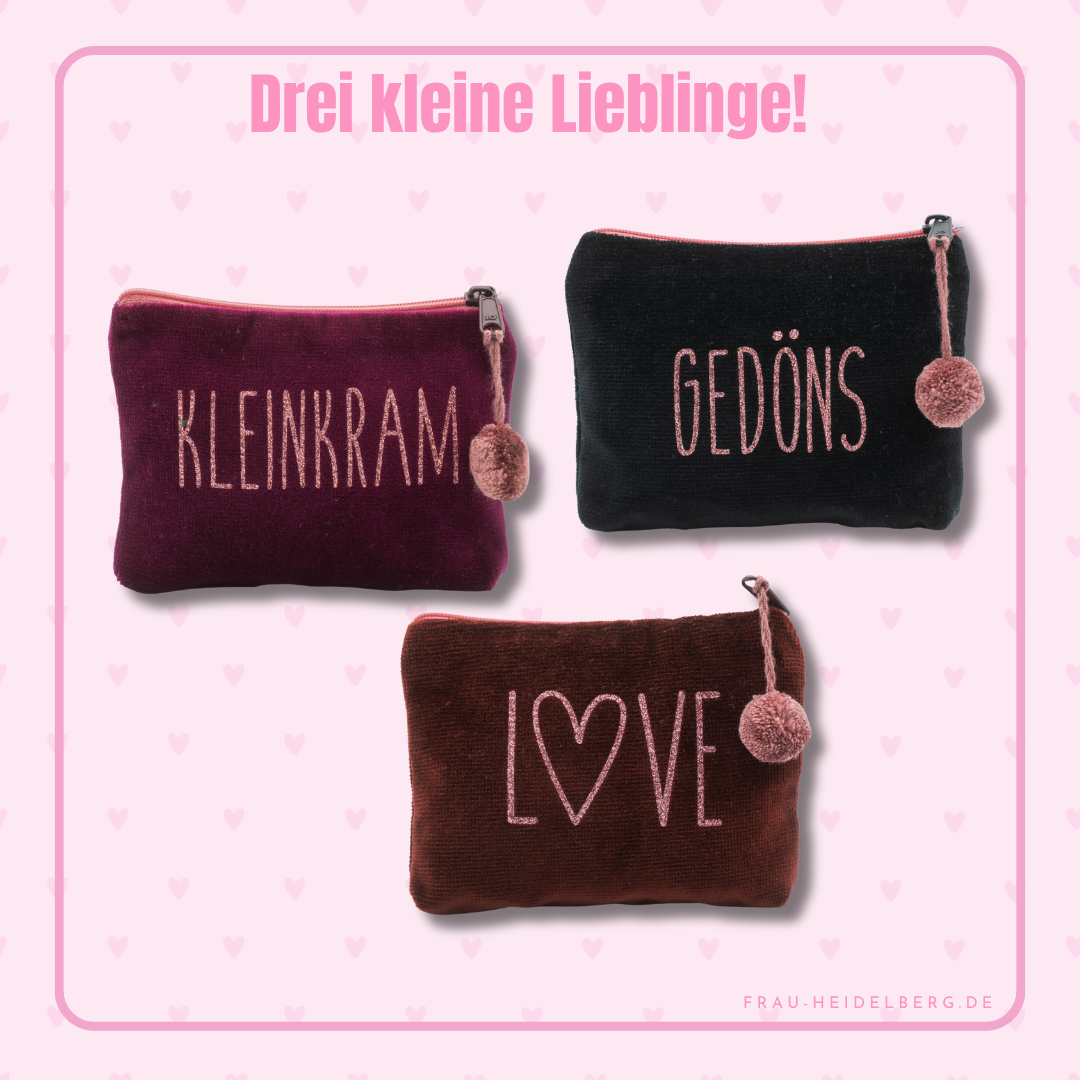 Samt-Kosmetiktaschen Bundle "kleine Lieblinge"