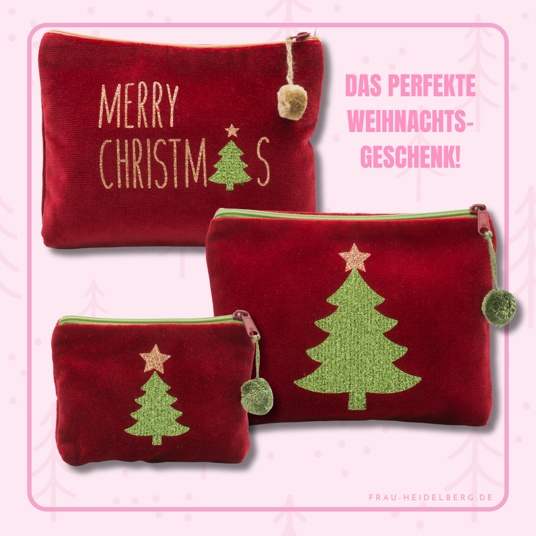 Samt-Kosmetiktaschen Bundle "Weihnachten"