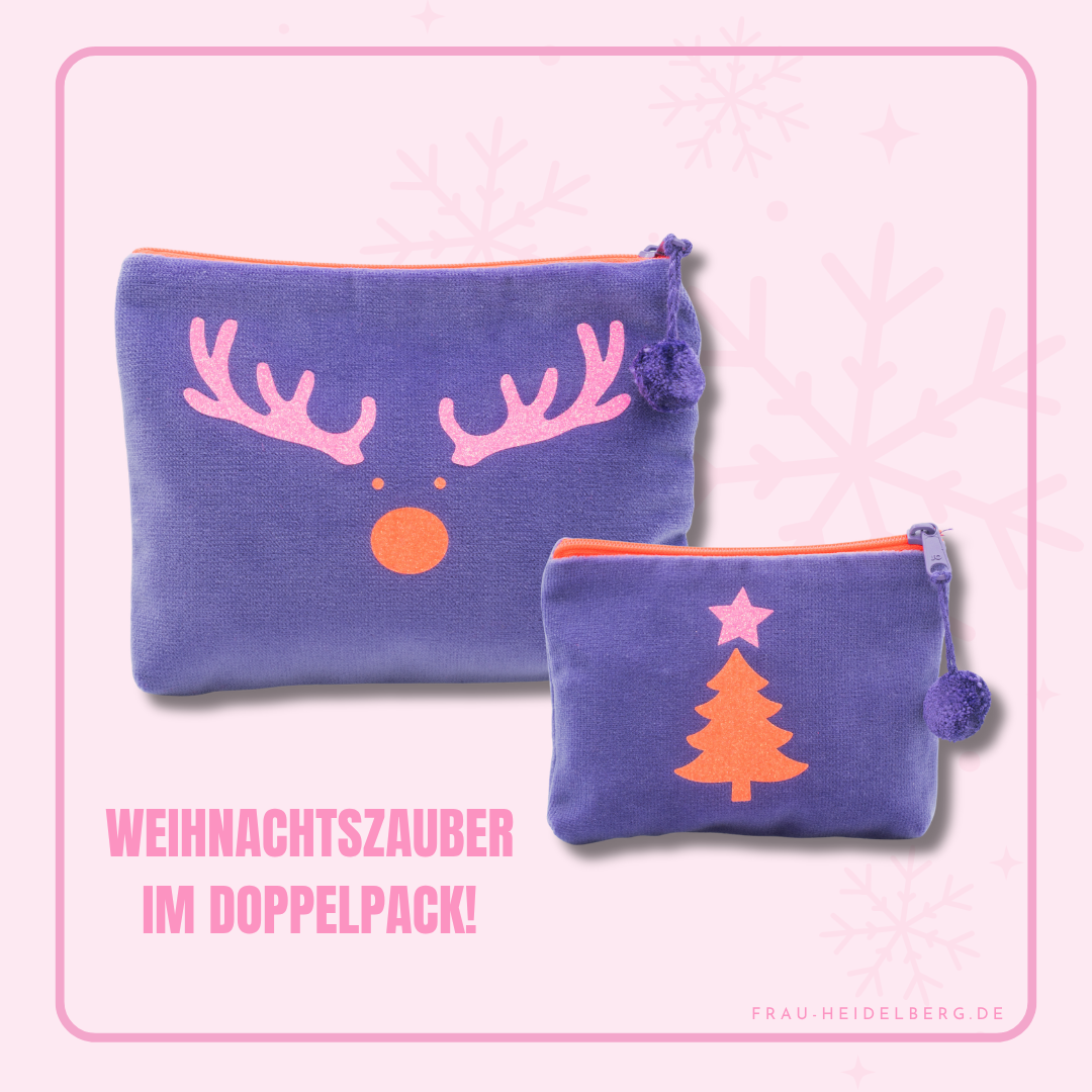 Samt-Kosmetiktaschen Bundle "Elch"