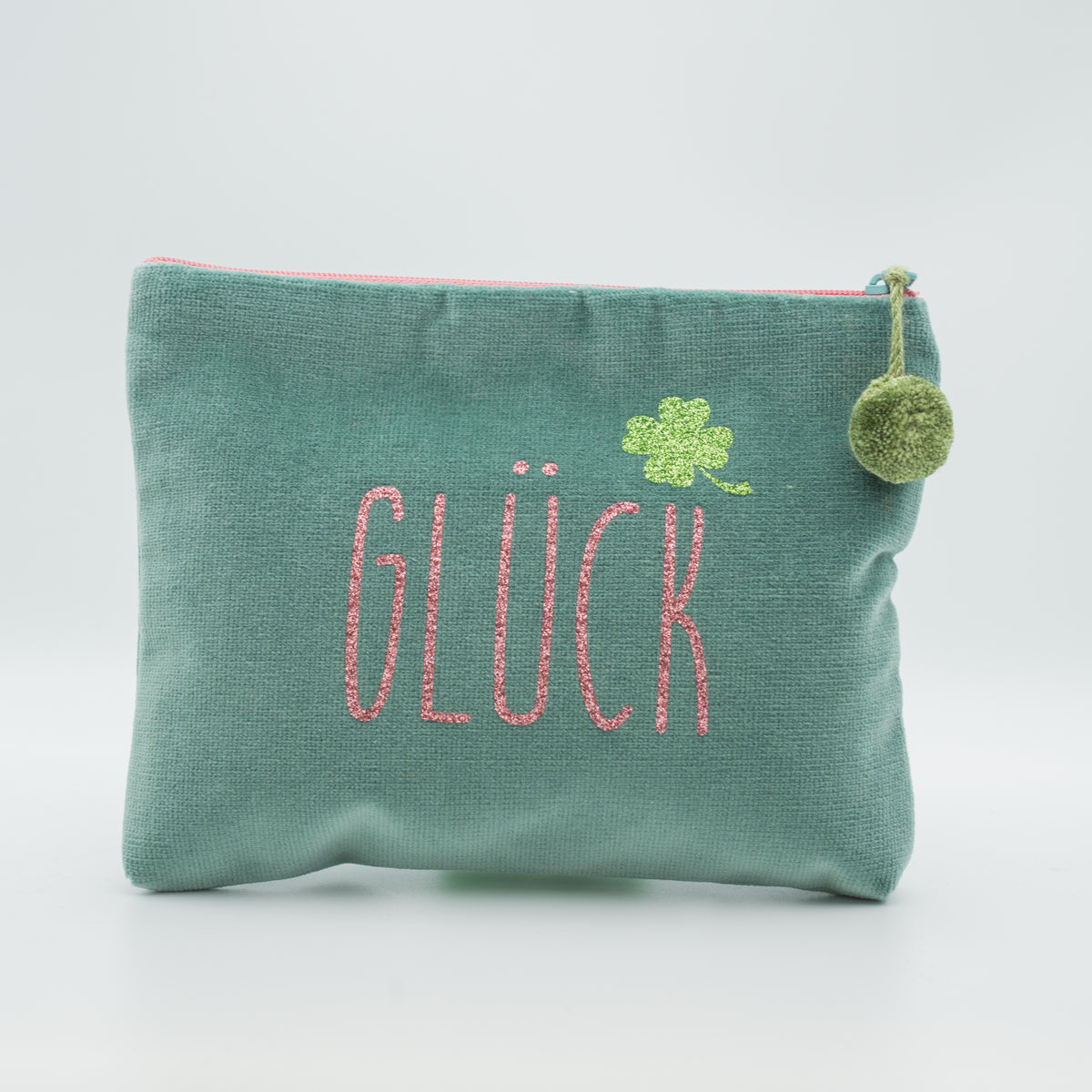 Samt-Kosmetiktasche medium "Glück"