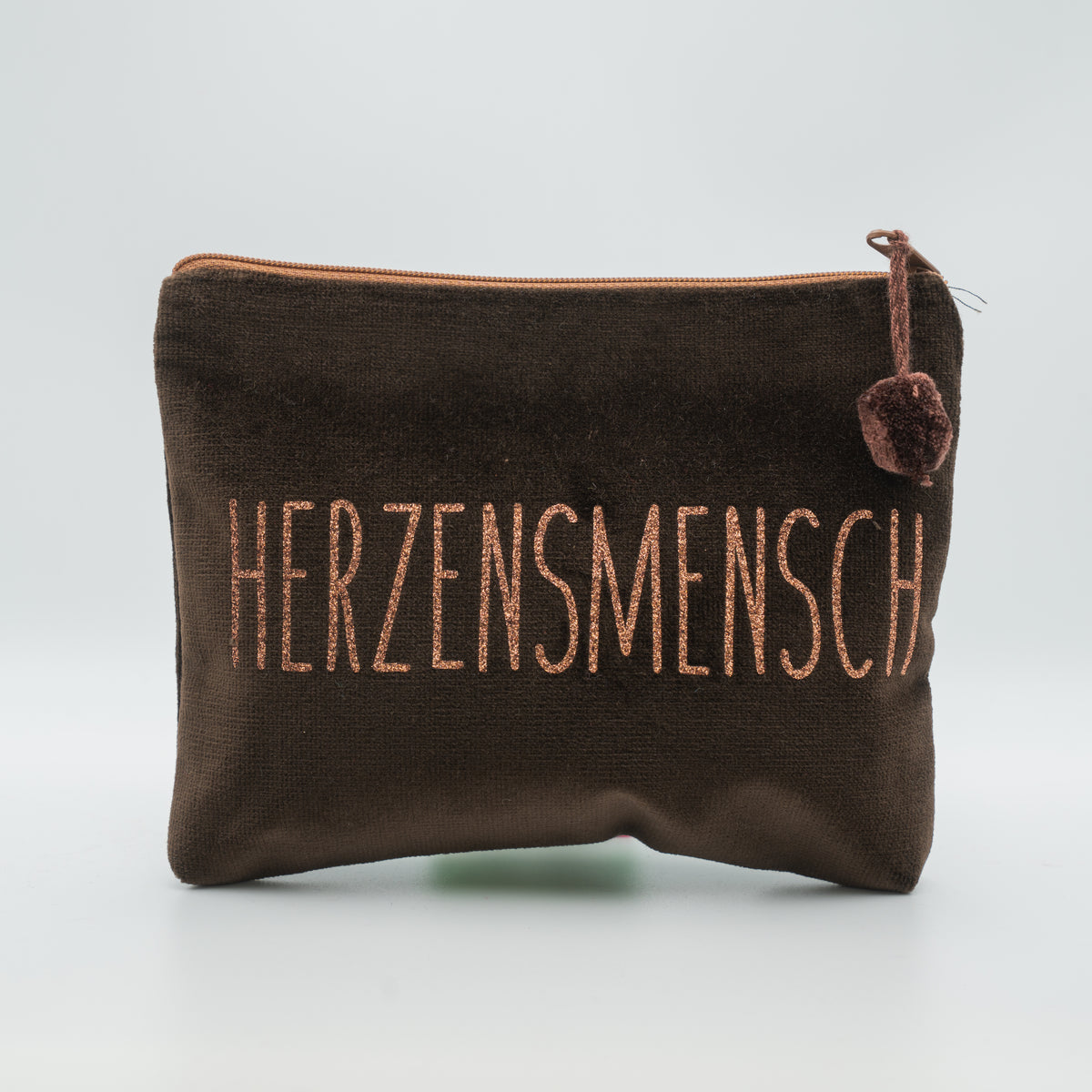 Samt-Kosmetiktasche medium "Herzensmensch"