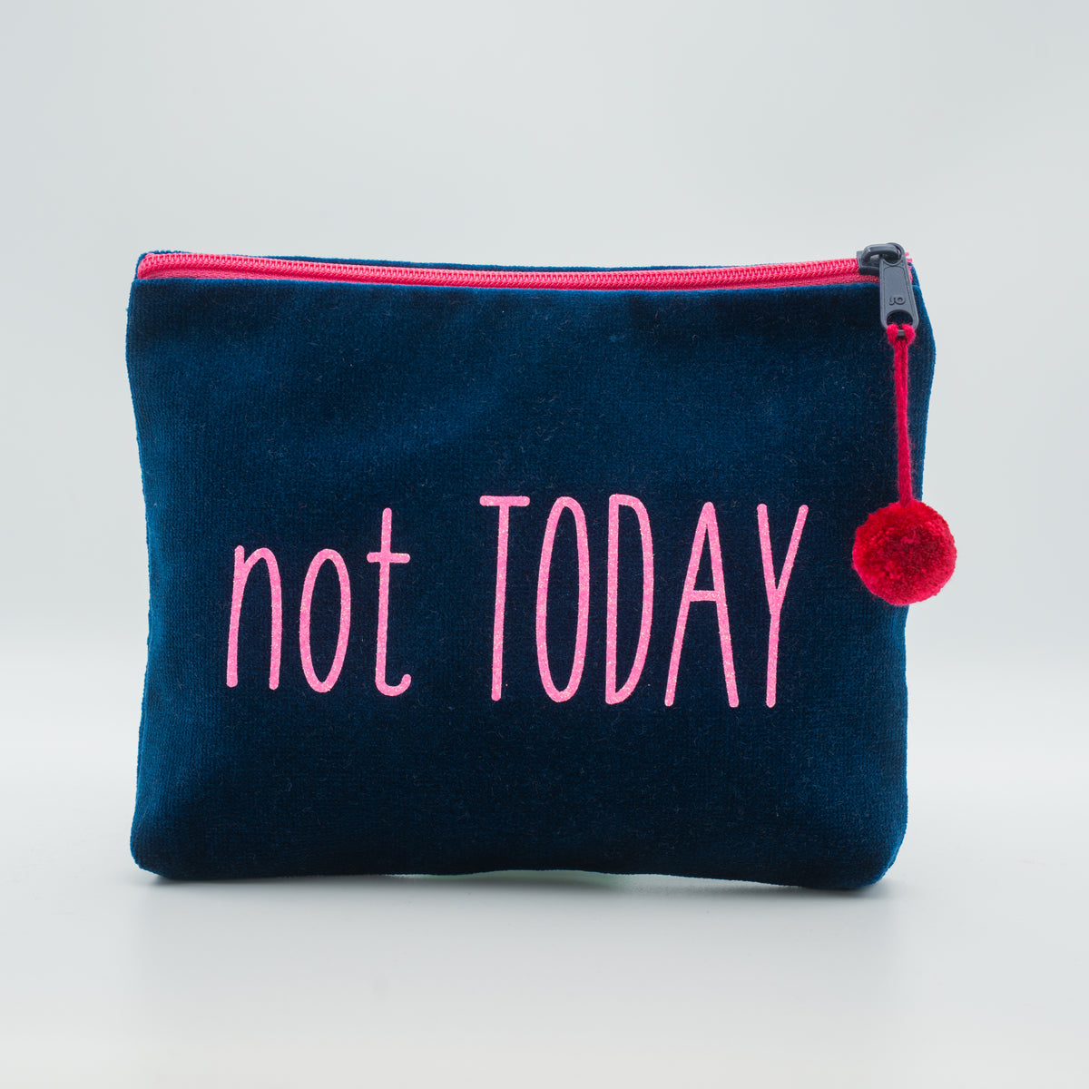 Samt-Kosmetiktasche medium "not today"
