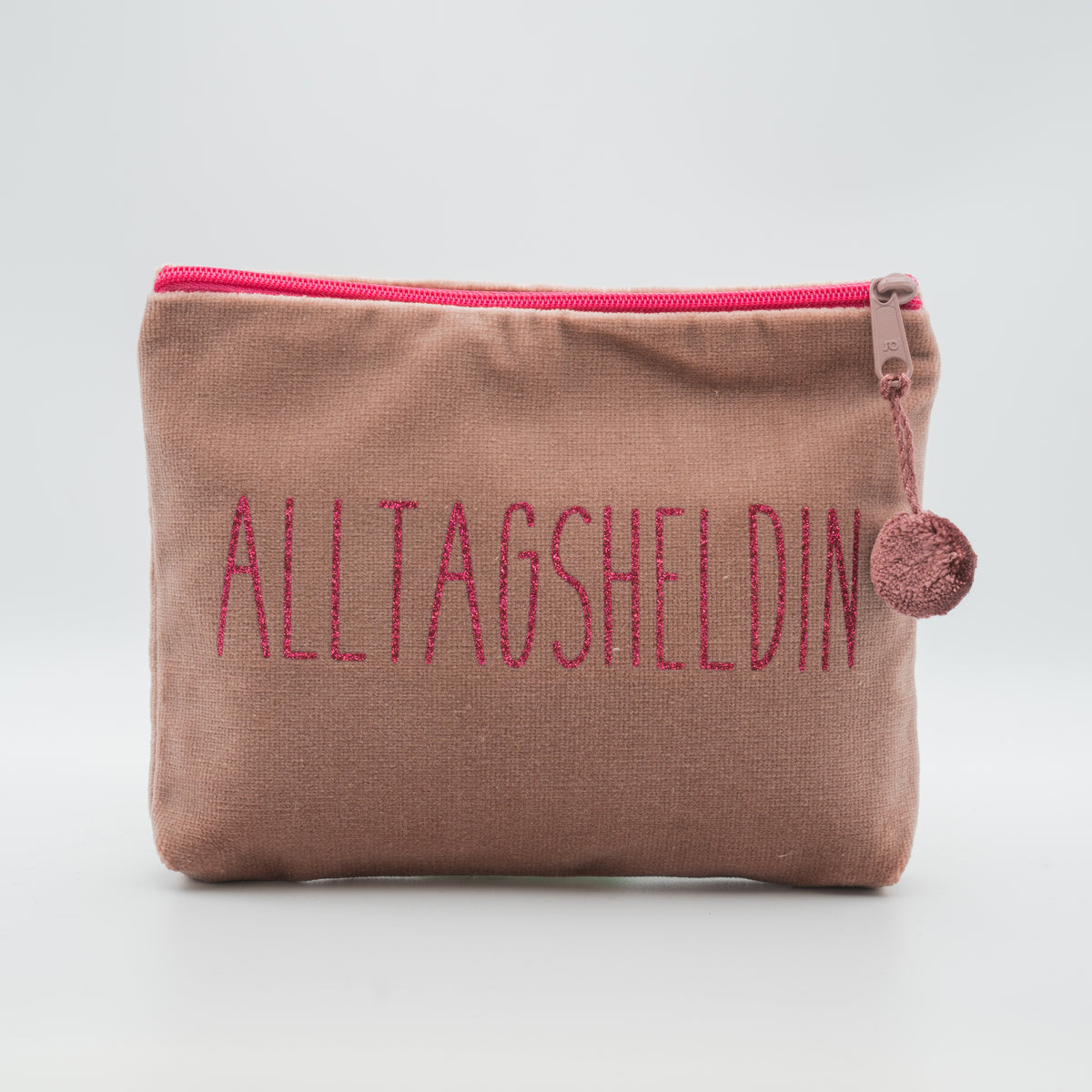Samt-Kosmetiktasche medium "Alltagsheldin"