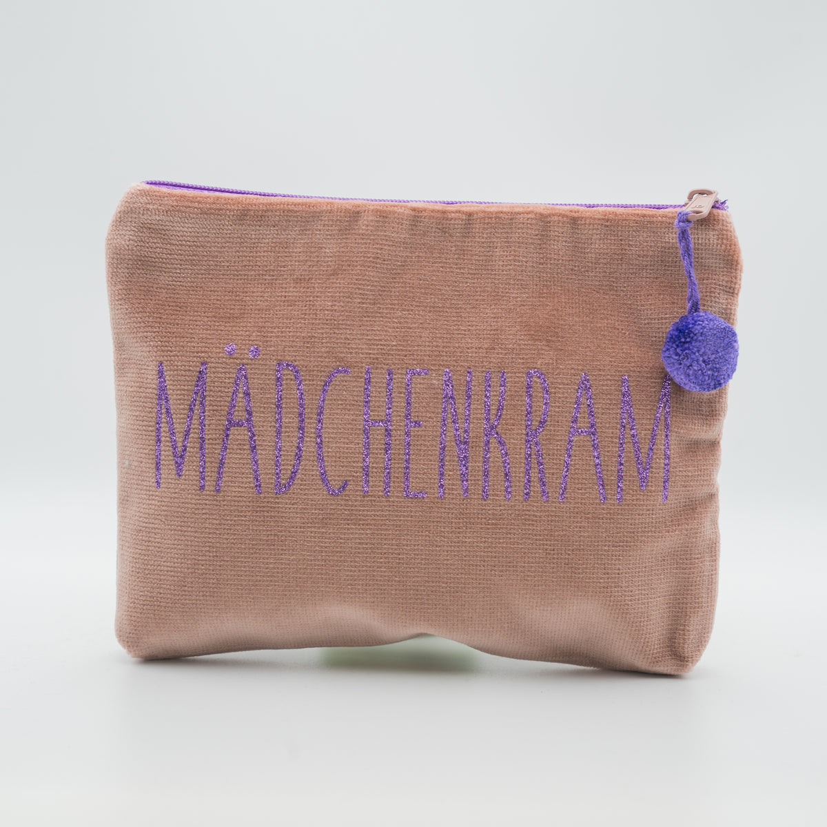 Samt-Kosmetiktasche medium "Mädchenkram"