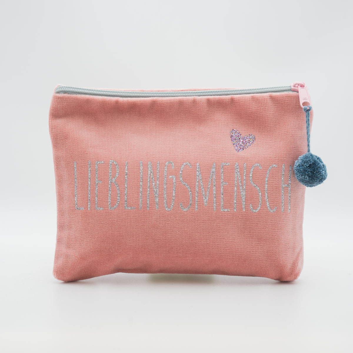 Samt-Kosmetiktasche medium "Lieblingsmensch"