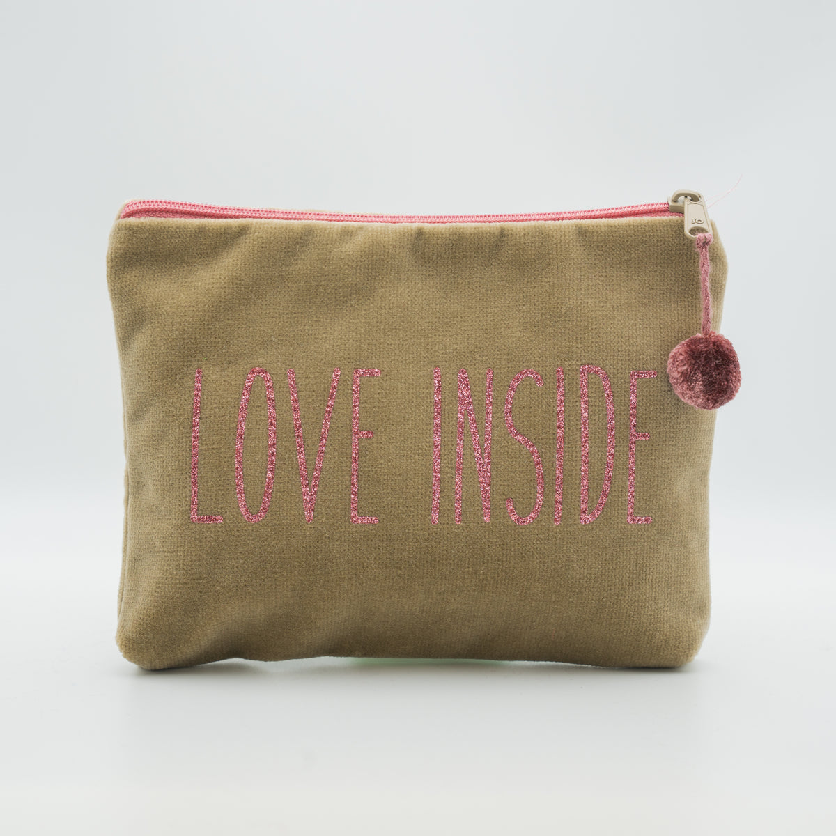 Samt-Kosmetiktasche medium "Love inside"
