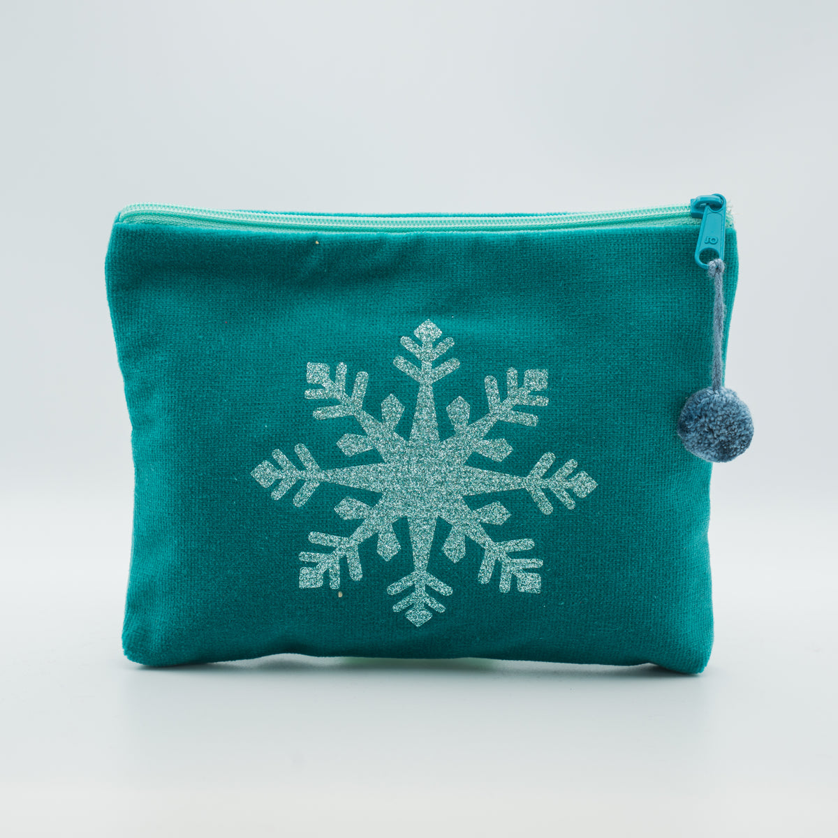 Samt-Kosmetiktasche medium "Schneeflocke"