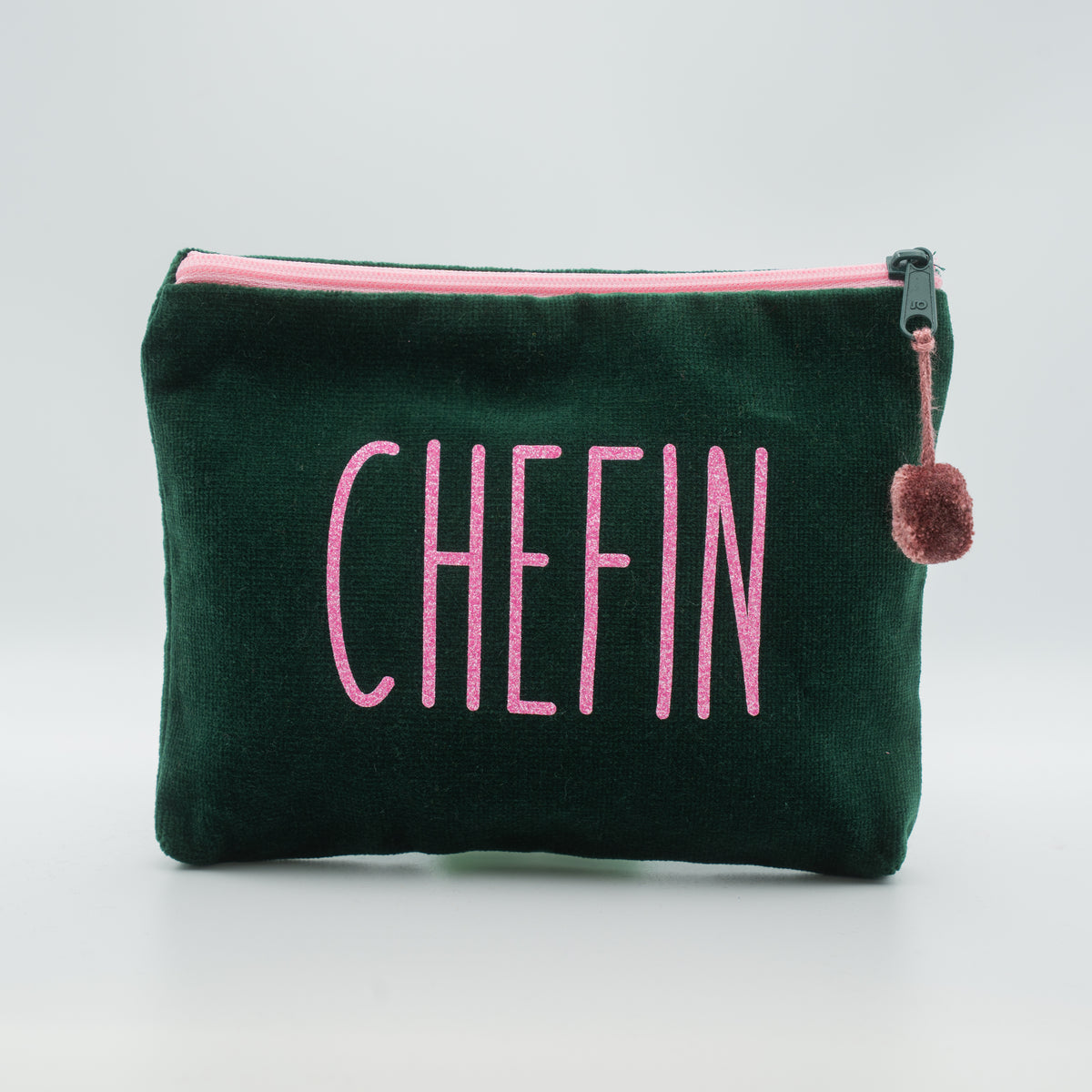 Samt-Kosmetiktasche medium "Chefin"