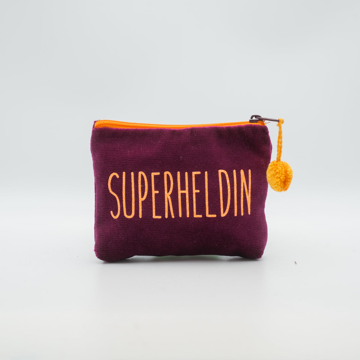 Samt-Kosmetiktasche mini "Superheldin"