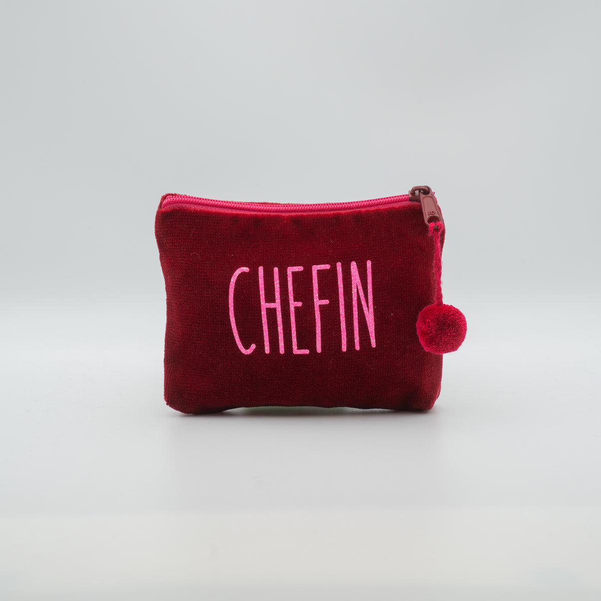 Samt-Kosmetiktasche mini "Chefin"